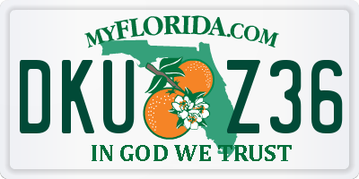 FL license plate DKUZ36