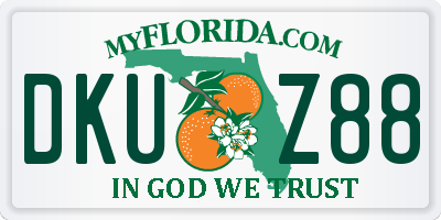 FL license plate DKUZ88
