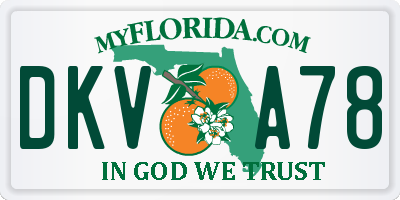 FL license plate DKVA78