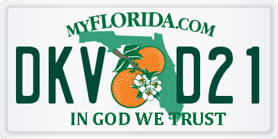 FL license plate DKVD21