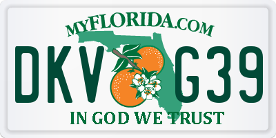 FL license plate DKVG39