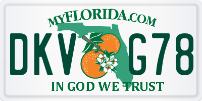 FL license plate DKVG78