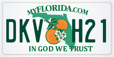 FL license plate DKVH21