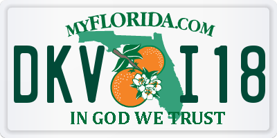 FL license plate DKVI18