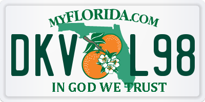 FL license plate DKVL98