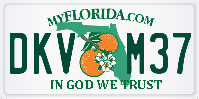 FL license plate DKVM37