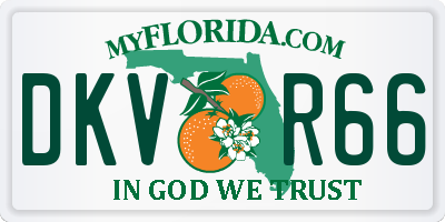 FL license plate DKVR66