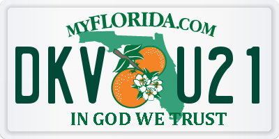 FL license plate DKVU21