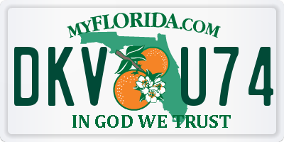FL license plate DKVU74