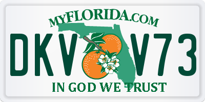 FL license plate DKVV73