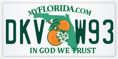 FL license plate DKVW93