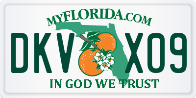 FL license plate DKVX09