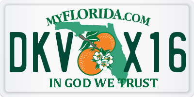 FL license plate DKVX16