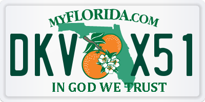FL license plate DKVX51