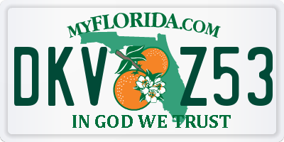 FL license plate DKVZ53