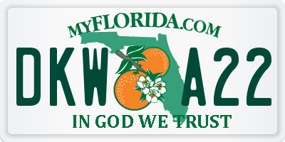 FL license plate DKWA22