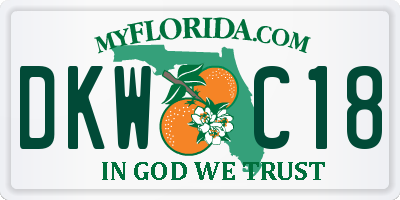 FL license plate DKWC18
