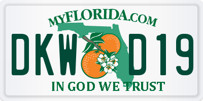 FL license plate DKWD19