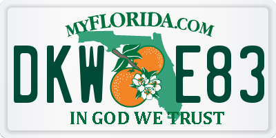 FL license plate DKWE83