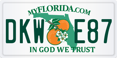 FL license plate DKWE87