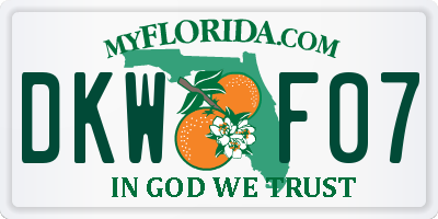 FL license plate DKWF07