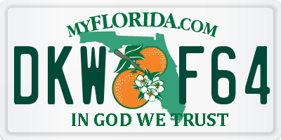 FL license plate DKWF64