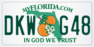 FL license plate DKWG48