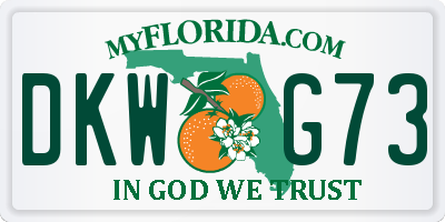 FL license plate DKWG73