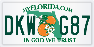 FL license plate DKWG87