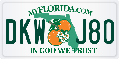 FL license plate DKWJ80