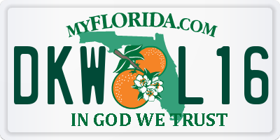 FL license plate DKWL16