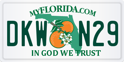 FL license plate DKWN29