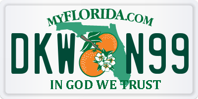 FL license plate DKWN99