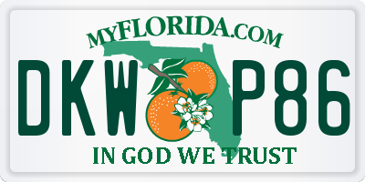 FL license plate DKWP86