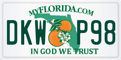 FL license plate DKWP98