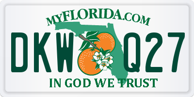 FL license plate DKWQ27