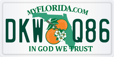 FL license plate DKWQ86