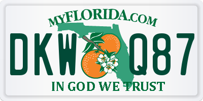 FL license plate DKWQ87