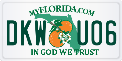 FL license plate DKWU06