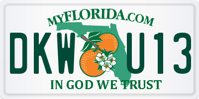 FL license plate DKWU13