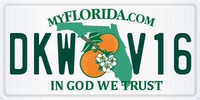 FL license plate DKWV16
