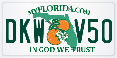 FL license plate DKWV50