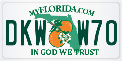 FL license plate DKWW70