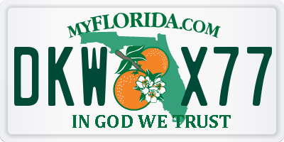 FL license plate DKWX77