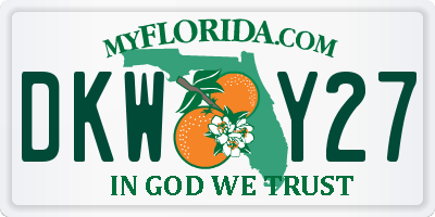 FL license plate DKWY27