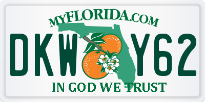 FL license plate DKWY62