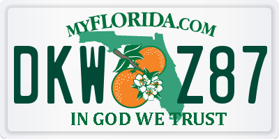 FL license plate DKWZ87
