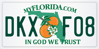 FL license plate DKXF08