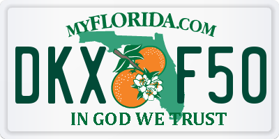 FL license plate DKXF50
