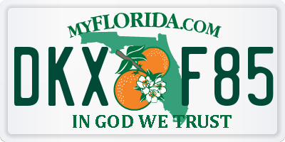 FL license plate DKXF85
